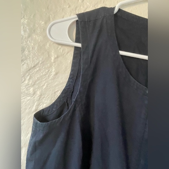 Theory Bonza Cotton Poplin Full Zip Front Knee Length Dress Navy Size 6 - Picture 8 of 9